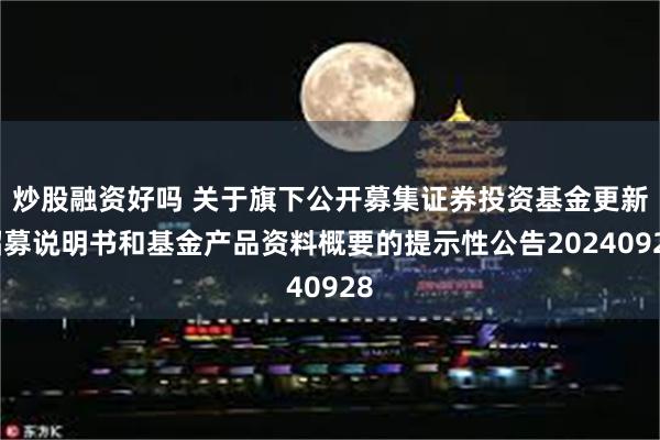 炒股融资好吗 关于旗下公开募集证券投资基金更新招募说明书