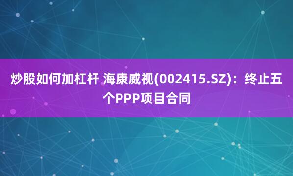 炒股如何加杠杆 海康威视(002415.SZ)：终止五个PPP项目合同